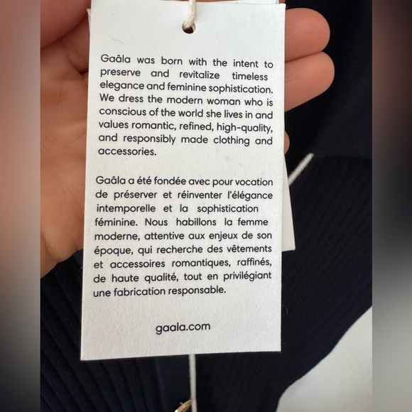 Gaala Paris Lizette Midi Knit Dress NWT Navy and Creme Button-Down Dress - Picture 6 of 15